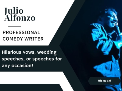 Hilarious vows, wedding speech, or speech for any occasion