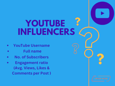 YouTube influencers list for influencer marketing