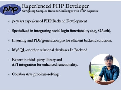 Core PHP Developer For Api Creation & Database Management | mySQL ...
