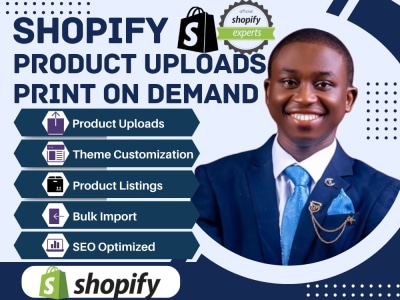 Shopify product upload, shopify product listing, shopify print on demand