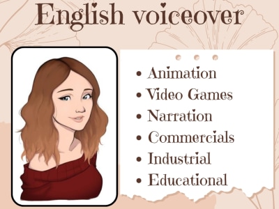 Perfectly-edited English voice over from a professional actor