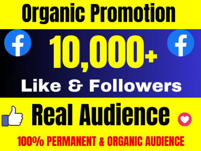 5000 Organic Facebook followers, likes, Business page Promotion, Marketing