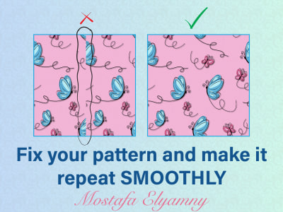 A fixed seamless pattern based on your current pattern