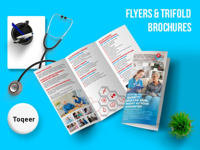An eye catching medical, clinical, home care, healthcare brochure or flyers