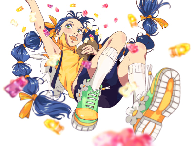 Anime, manga style illustration or a character design.