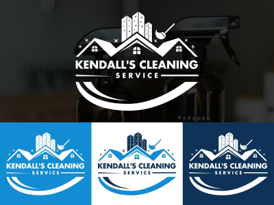 Modern minimalist home cleaning, pressure washing and plumbing logo design