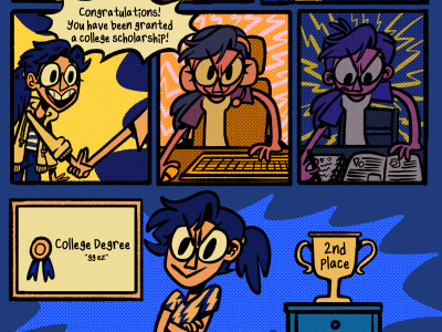 A illustration in a form of cartoon artstyle