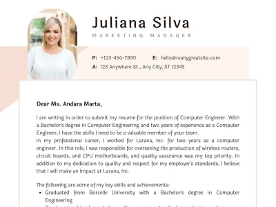 A fantastic cover letter