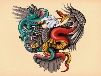 An traditional tattoo style artwork