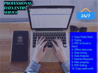 Accurate data entry, copy paste, PDF to excel, typing and web research ...