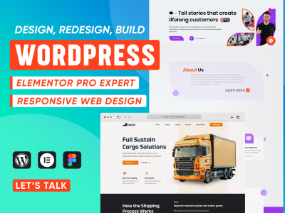Elementor expert, wordpress website design, wordpress redesign, web design