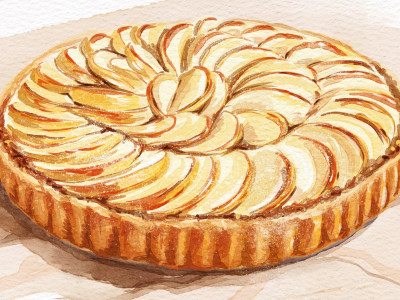 Watercolor illustration of food