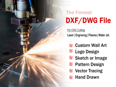 Dxf file for laser cutting, engraving, plasma and CNC machining