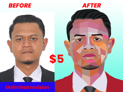 A portrait with wpap pop art style in 1 day