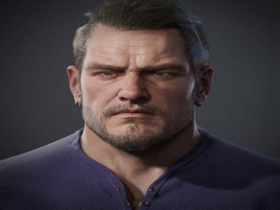 A 3d character model, metahuman character, 3d head for film, game, project