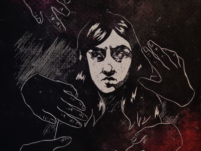 Awesome linocut illustration or linocut imitation