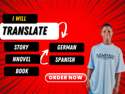 Translate on your story, novel, book, German Spanish to English book
