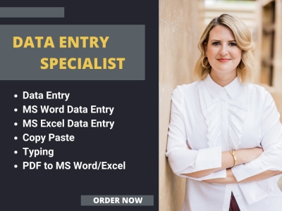 A Data Entry Specialist, Excel/Word Data Entry, Typing, Copy Paste