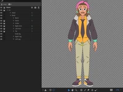 A rigged Adobe Character Animator Project