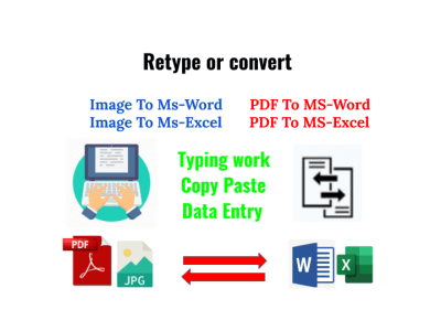 Accurate Data entry, convert PDF file to ms word file or excel file ...