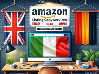 A catchy Amazon listing in English, Italian or German to boost sales