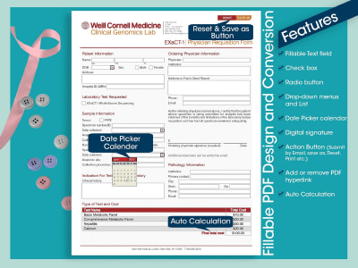 Fillable PDF form design or creating fillable pdf form