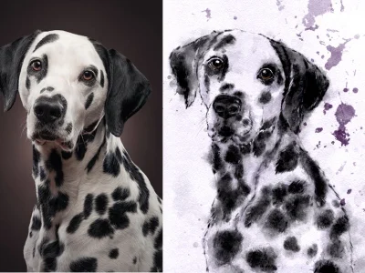 A watercolor illustration of your pet