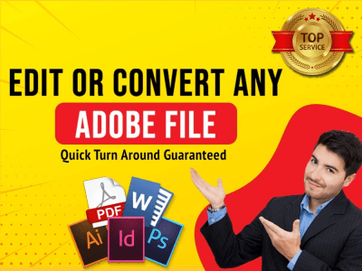 Me to edit convert AI PSD PDF EPS Indesign Illustrator Photoshop files