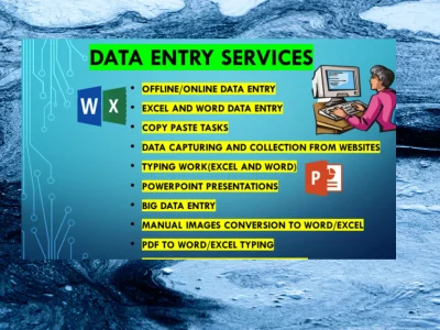 Data Entry, web research, typing, copy paste, data mining or web scraping