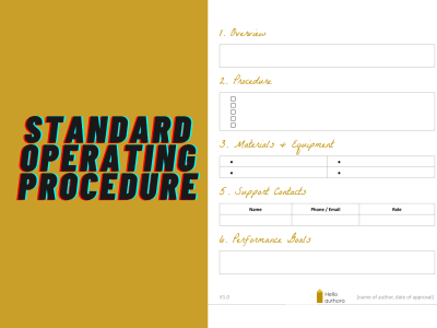 Clear Standard Operating Procedures, SOPs