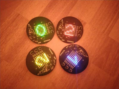 A Bluetooth LED Matrix disc with an accelerometer