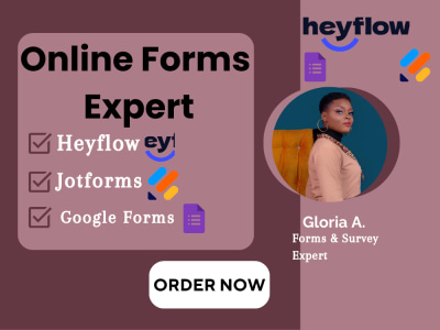 Responsive online form, quiz, survey, jotform, typeform, google forms