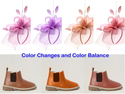 Fabric colors change, Image color change or color balance