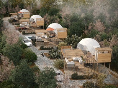 Geodesic dome design and rendering