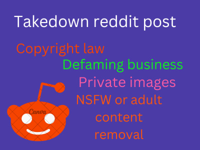 Reddit illegal or infringing post taken down under copyright law by dmca