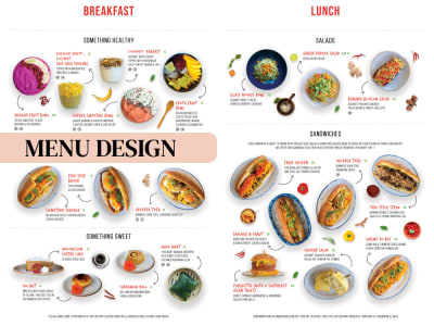 Stunning Food Menu with Price list Design for Restaurants, Bars and Cafes