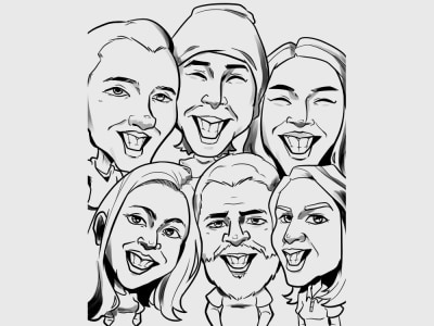 An affordable Caricature Black and White Style