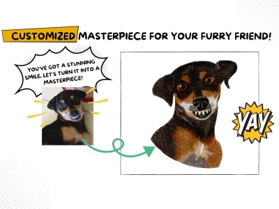 A customized pet art portrait