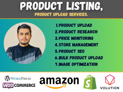 Products Uploading services for Volution, Shopify and WooCommerce.