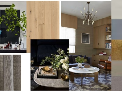 Interior design furniture selections, floorplan layout, and renderings