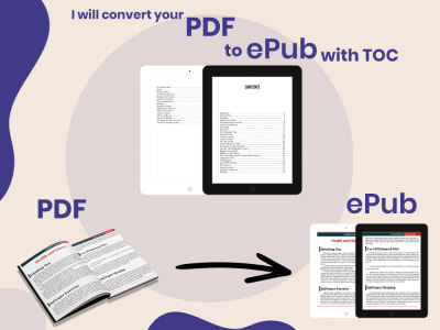 Convert your PDF to epub kindle, Mobi, eBook formats