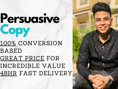 Highly persuasive sales copy for sales pages, websites and landing pages