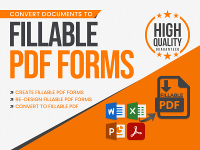 Professional fillable PDF form or design and convert to PDF forms
