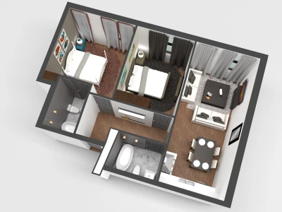 Perfect and editable SketchUp 3D floor plan