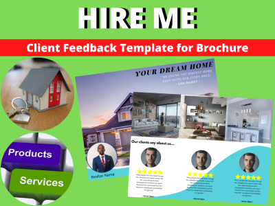An Impressive Real Estate client feedback template for you Brochure/Catalog