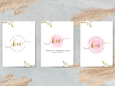 Beautiful feminine hand painted watercolor logo for you