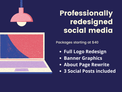 A professionally redesigned social media profile