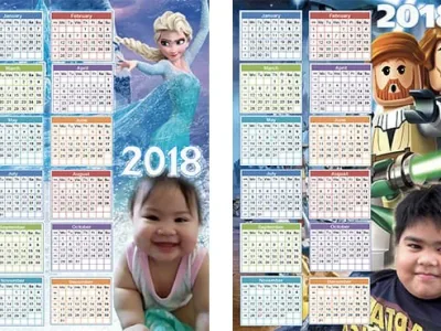 A personalized calendar with your chosen picture and theme