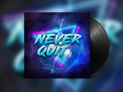 Neon album cover design single mixtape cd cover