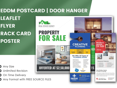 A professional eddm postcard, leaflet, door hanger, rack card